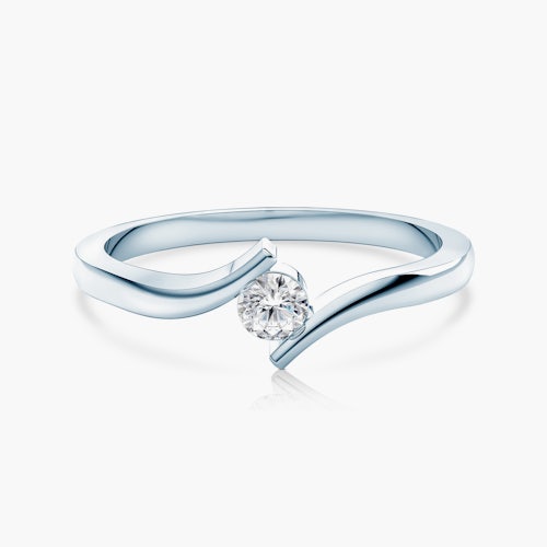 Pierścionek zaręczynowy SAVICKI: białe złoto, diament